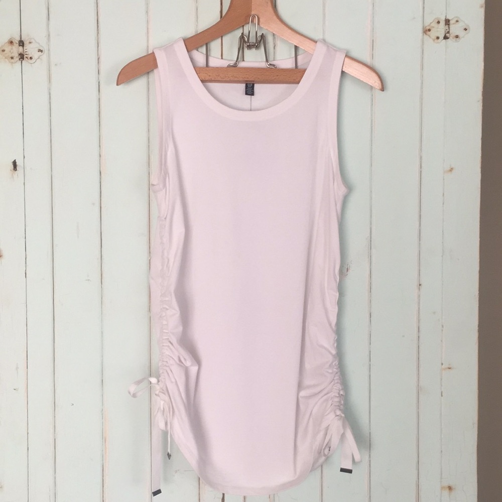 Kenneth Cole S White Ruched Tank Top NWT
